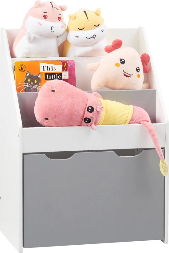 Cassettone per Bambini - Cassetto per Camera da Bambino, Cassetto per Giocattoli, Cassetto per Archiviazione - Adatto ai Bambini - Legno - 50,5x28x69,5 cm - Bianco