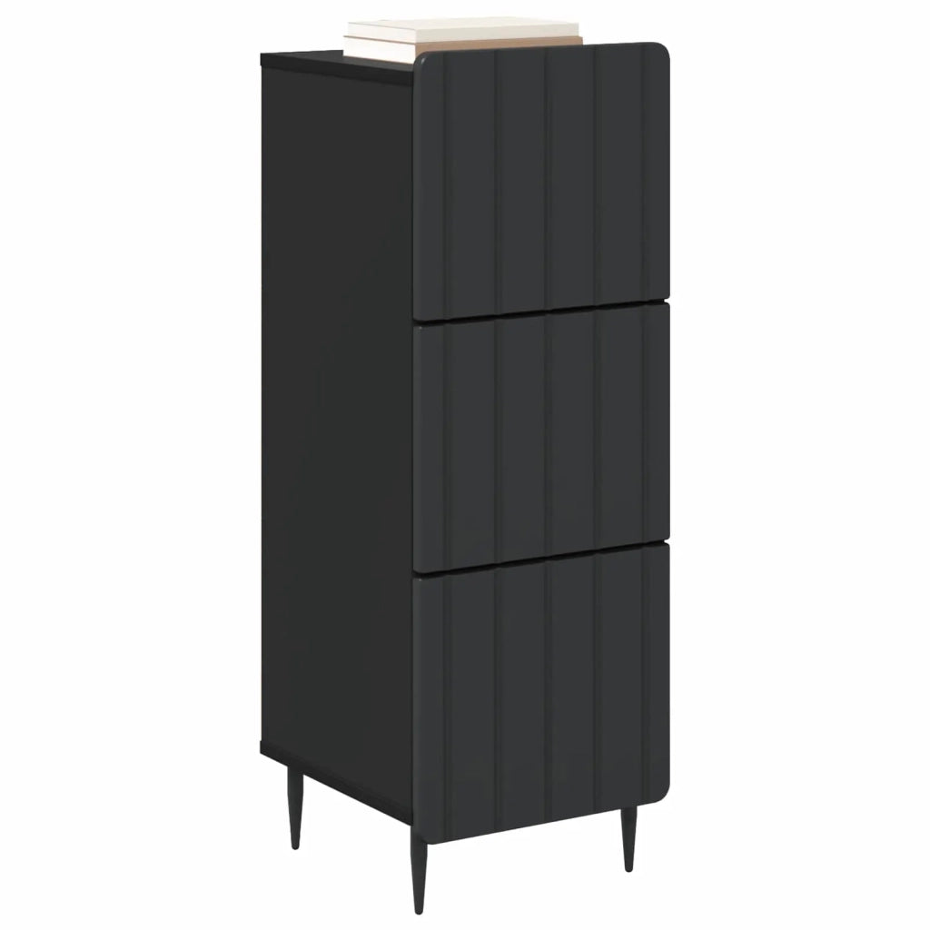 Mobile con Cassetti Nero 33 x 34,5 x 92 cm Legno ingegnerizzato