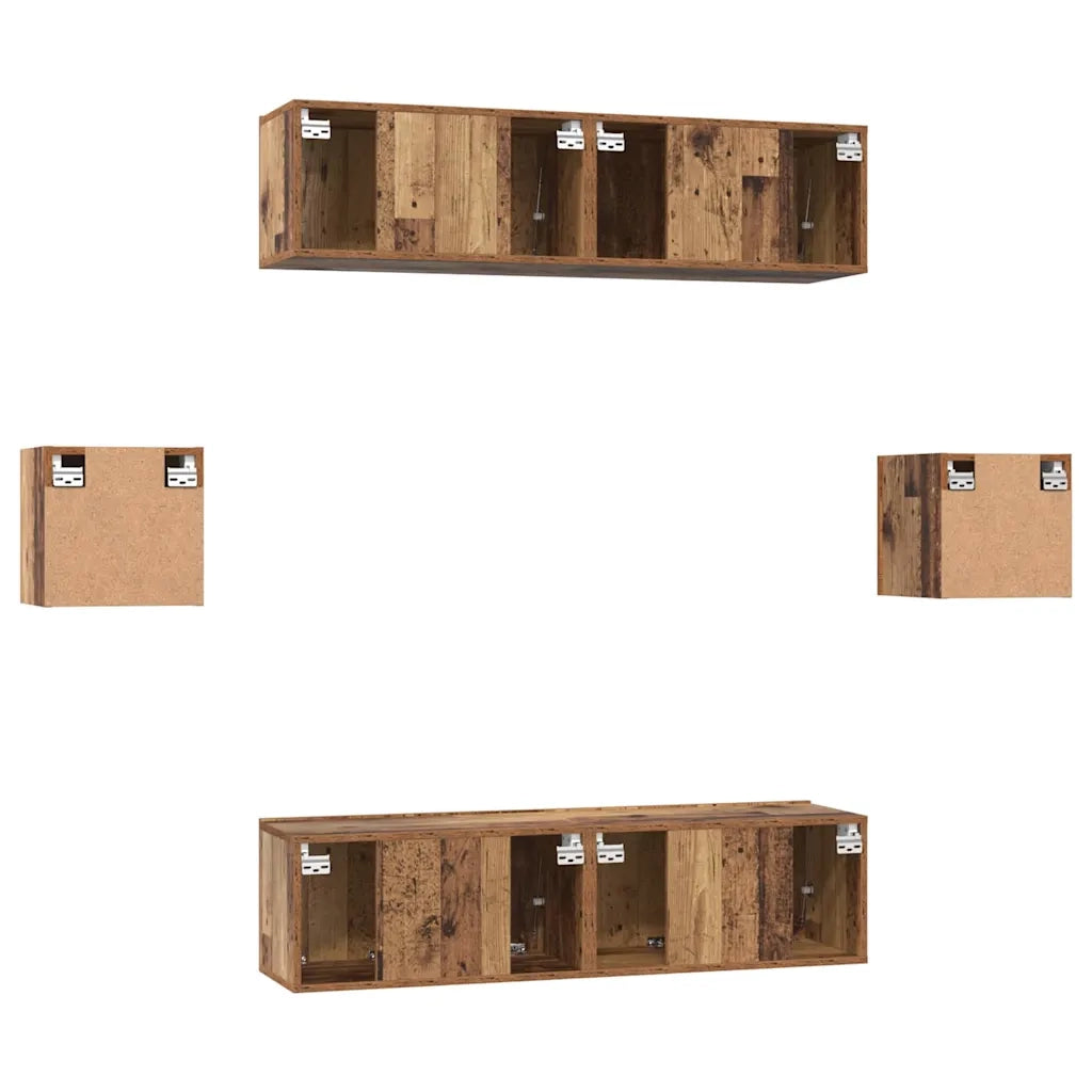 Set mobile TV 6 pcs Legno vecchio Legno multistrato 3393399