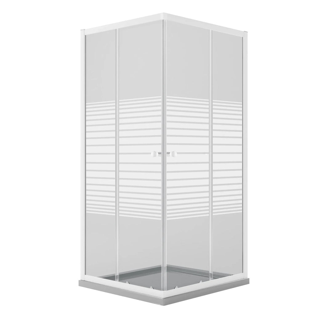 Box Doccia Bianco Rettangolare 70x100 CM H185 Vetro Serigrafato mod. Blanc
