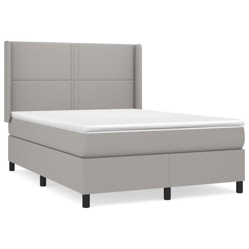 Giroletto a Molle con Materasso Grigio Chiaro 140x190cm Tessuto 3131345