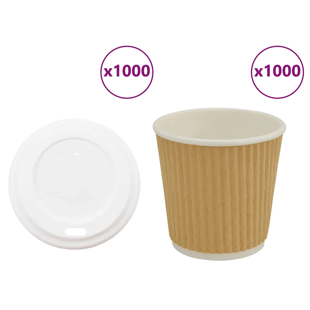 Tazze da CaffÃ¨ in Carta con Coperchi 1000 pz 4oz 100 ml