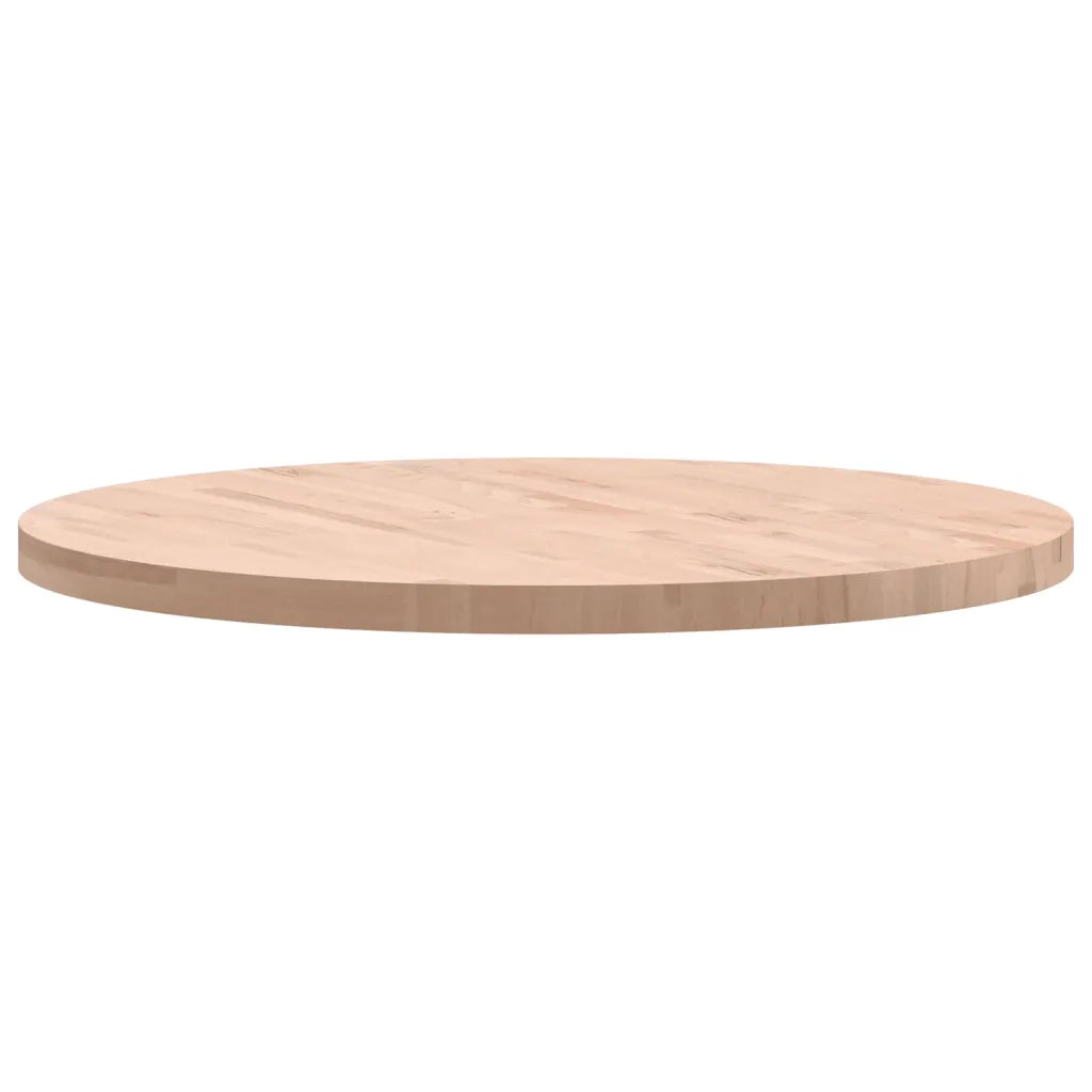 Piano per Tavolo Ø90x4 cm Rotondo in Legno Massello di Faggio 355926