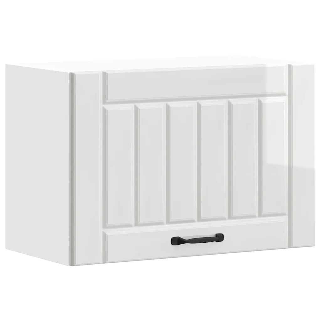 Pensile da Cucina-Mobile Cucina da Parete Lucca Bianco Lucido in Legno Multistrato 862194