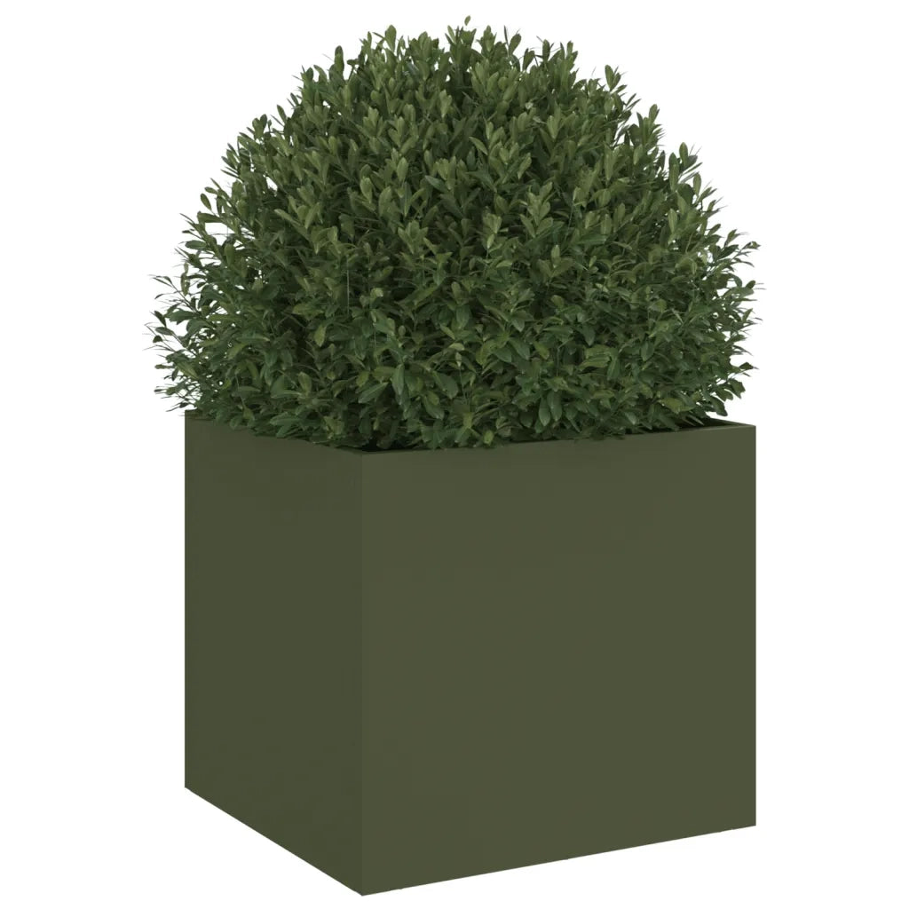Fioriera da Giardino Verde Oliva 32x30x29 cm in Acciaio 841541