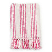 Copriletto in Cotone a Righe 160x210 cm Rosa e Bianco 245325