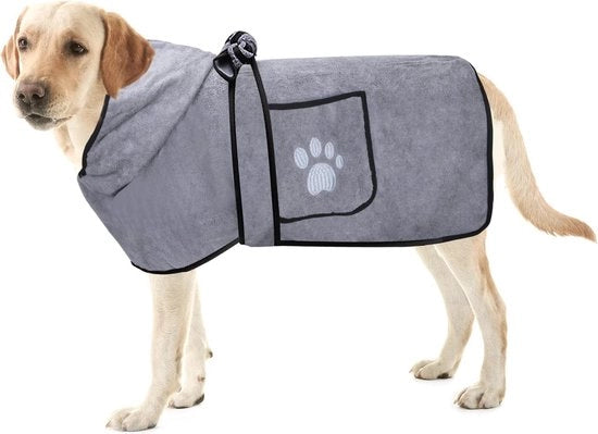 Handtelo per animali domestici, assorbente extra, microfibra, giacca per cani, asciuga velocemente, asciugamano per animali domestici per cani e gatti, grigio