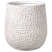 Vaso da fiori beige chiaro Fioriera in fibra di argilla per uso interno ed esterno Rotonda 41 x 41 x 43 cm Decorativa Design moderno Soggiorno Giardino
