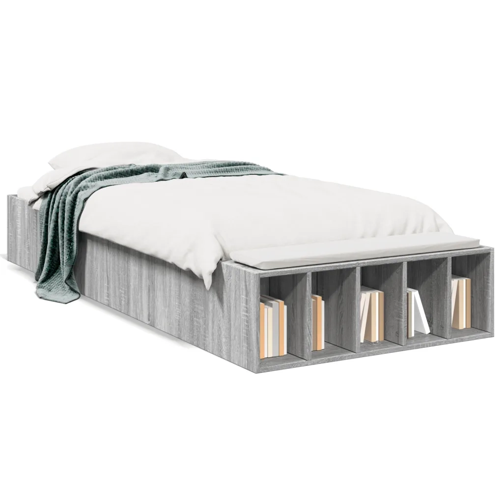 Giroletto-Struttura Letto Grigio Sonoma 90x200 cm in Legno Multistrato 373485