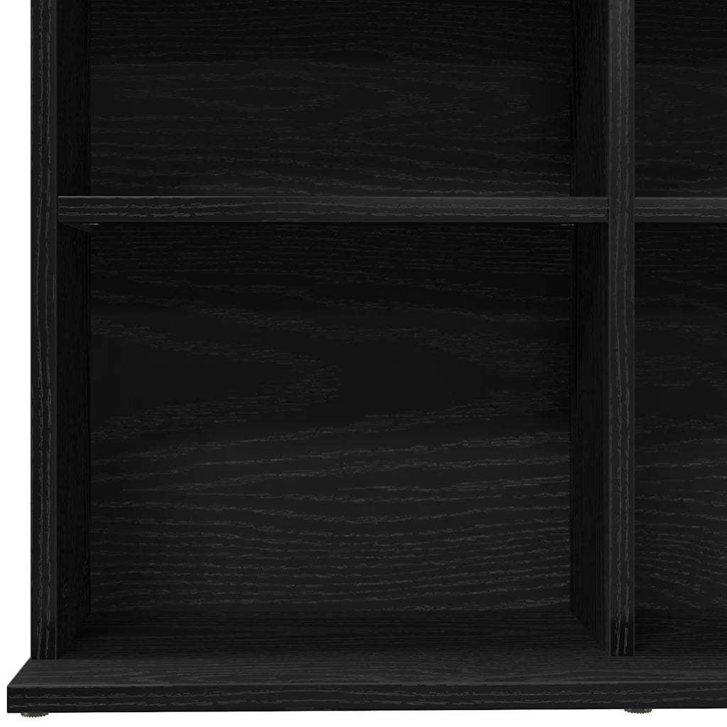 Mobile Porta CD Rovere Nero 100x23x89,5 cm Legno Multistrato 862481
