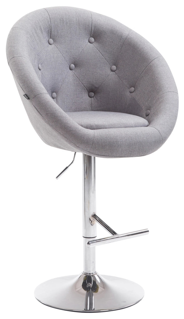 Sgabello da bar London V2 in tessuto grigio,cromo