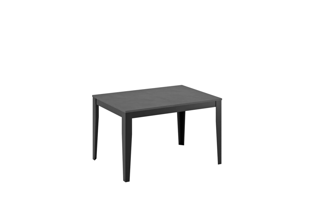Tavolo Allungabile Big 130-290 cm con Top in Melaminico Cemento Grigio e Gambe in Metallo Nero - Arredo Design Moderno e Versatile