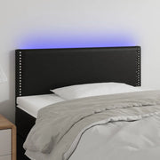 Testiera Nera a LED 80x5x78/88 cm in Similpelle 3121544