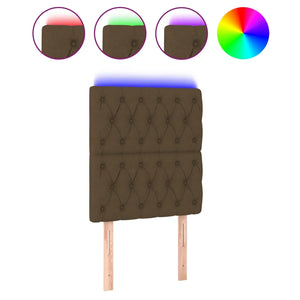 Testiera a LED Marrone Scuro 80x7x118/128 cm in Tessuto 3122737