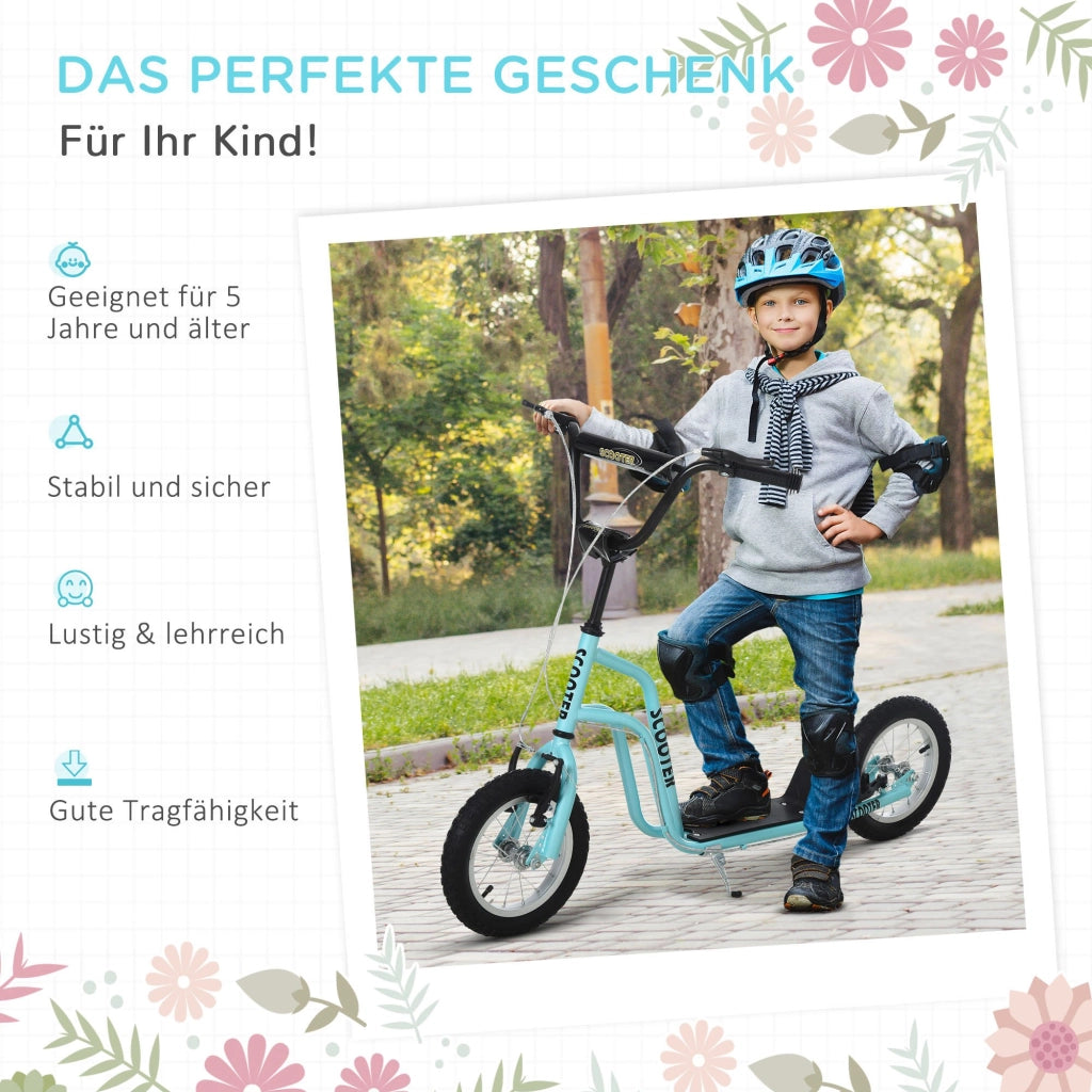 Monopattino per Bambini ¨C zephmum ¨C Blu, Metallo, Ruote 12 Pollici