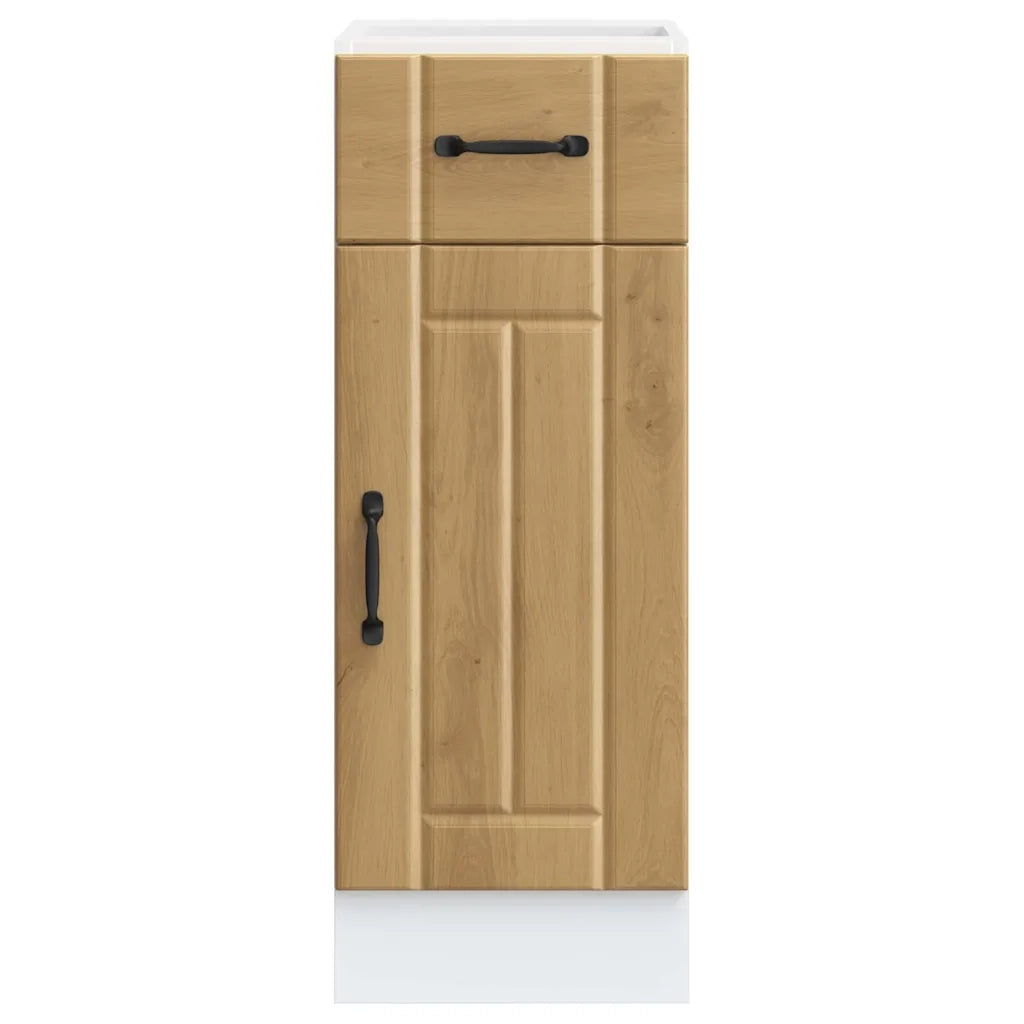 Mobile da cucina moderno con pratico contenitore 30 x 46 x 81,5 cm finitura opaca in legno di rovere ingegnerizzato realizzato artigianalmente 02_0050061