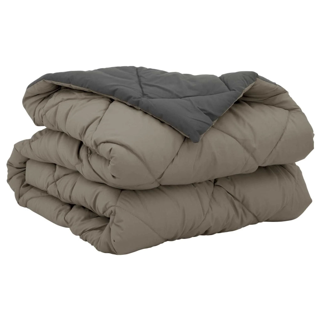 Piumone | Duvet Estivo Grigio chiaro e Antracite 220 x 155 cm Microfibra