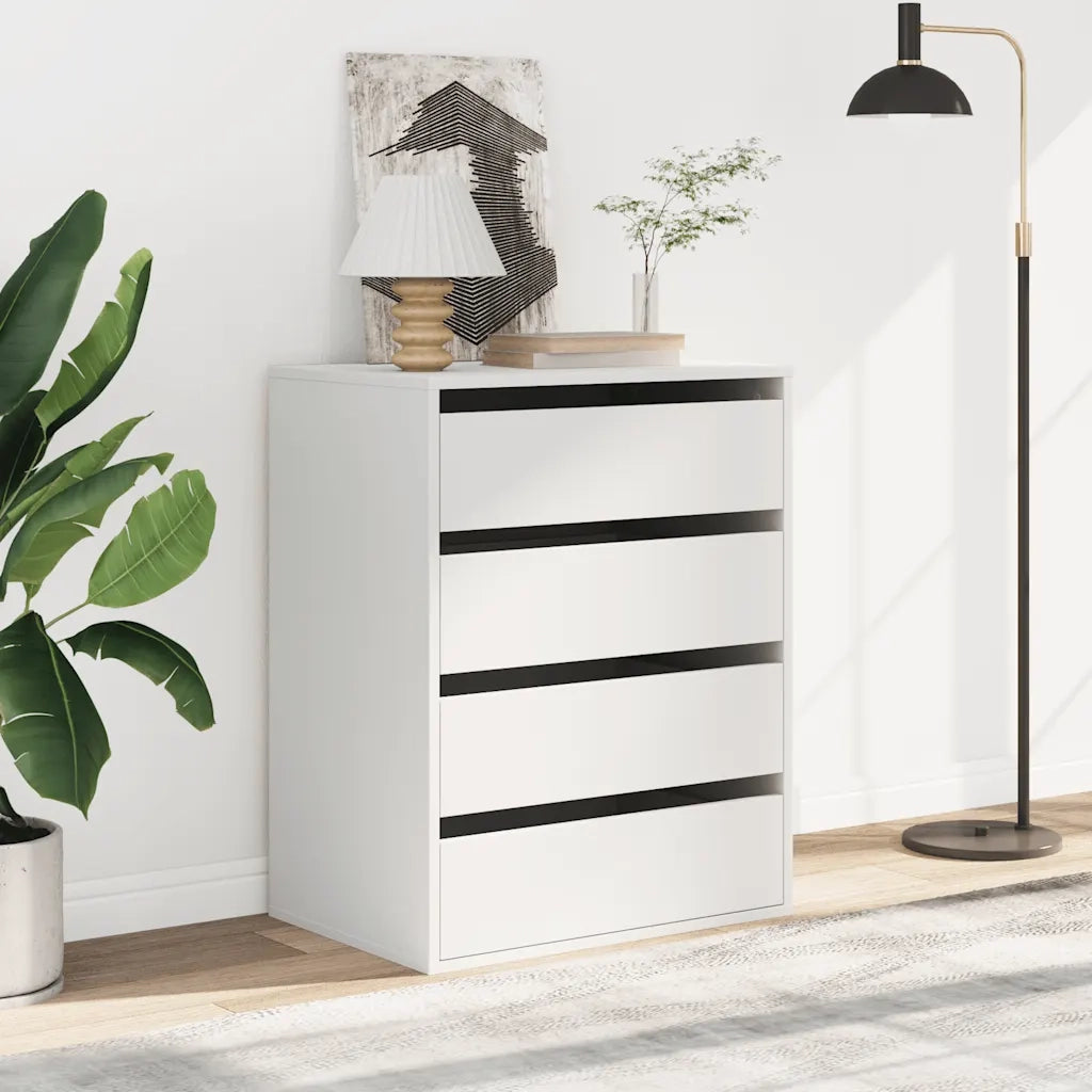 vidaXL Cassettiera Bianca 60x41x76 cm in Legno Multistrato