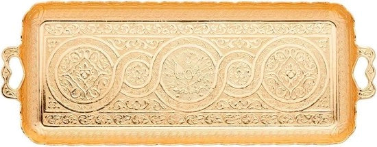 Tazza da caffè ottomana rettangolare 13 "x 5,5" dorata