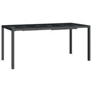 Tavolo da Giardino | Tavolino da esterno Antracite 165x80x72 cm Acciaio