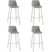 Sgabello bar 4 pz ecopelle schienale imbottito morbido poggiapiedi, Sgabello metallo gambe moderno isola cucina sala pranzo