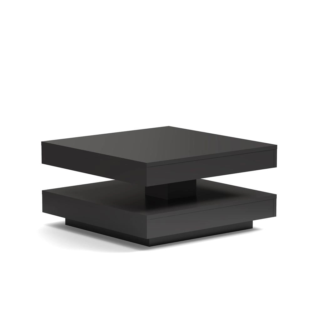 Tavolino da salotto Monolith con doppio piano quadrato girevole colore antracite 67x67 cm