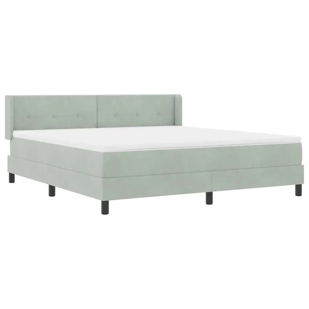 Letto a molle con testiera Grigio chiaro 200 x 180 cm Velluto 3341480