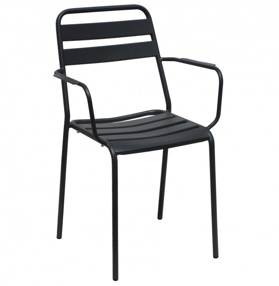 Poltrona Bristol Impilabile 51x52x81 h cm in Acciaio Antracite
