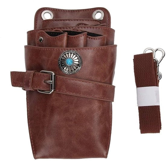 Ottimizzatore per Sciami con Cinturino in Pelle PU - Tasca per Cinturini di Taglio - Supporto per Sciami/Cammelli - Hardware Retro di Lusso - Capacità Elevata 7 Sciami