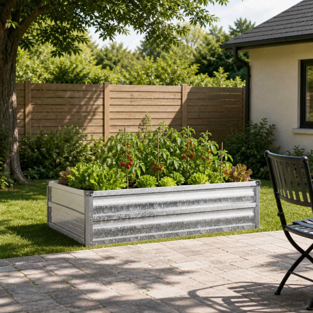 Letto rialzato da giardino Argento 100 x 80 x 24 cm 8006467