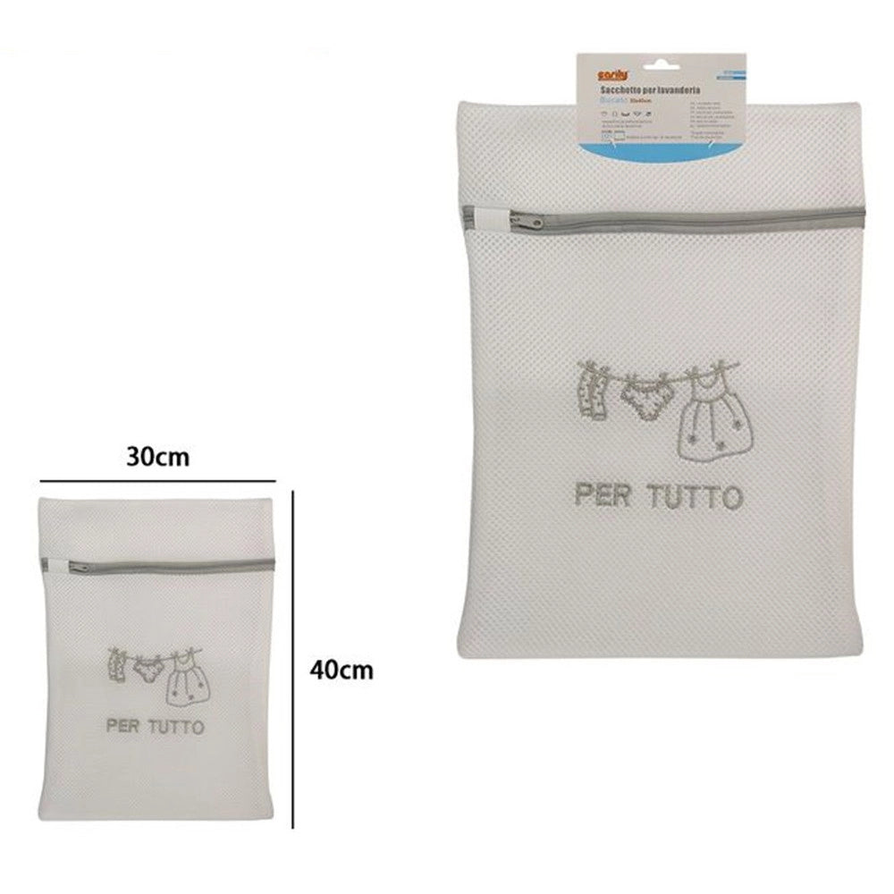 Trade Shop - Sacchetto Per Lavanderia Lavatrice Rete 30x40cm Biancheria Intimo Calzini Vestiti 59378 -