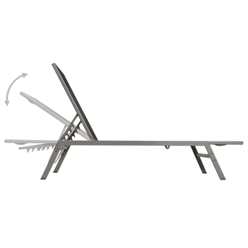 Lettino prendisole sedia a sdraio lettino prendisole letto da giardino mobili da esterno per patio acciaio e textilene nero 02_0012244