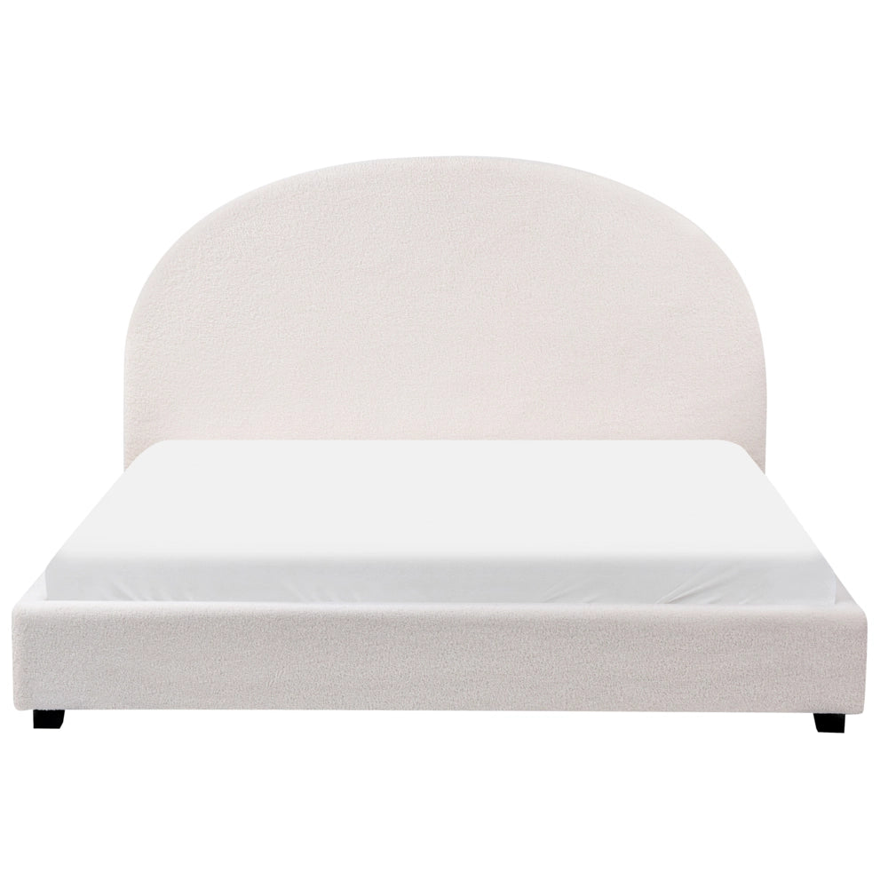 Letto matrimoniale in tessuto azzurro 160 x 200 stile retrò minimalista