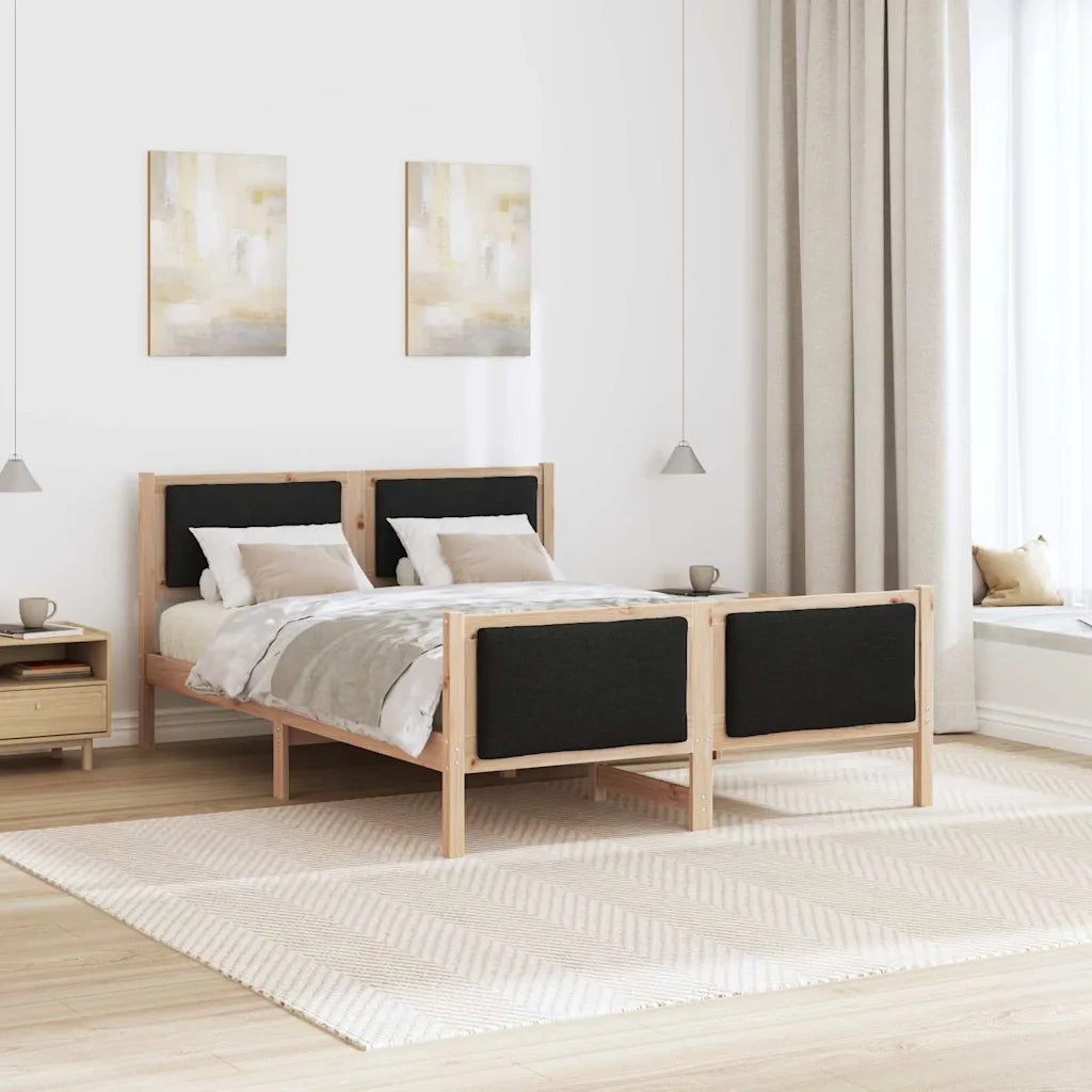 Struttura del letto con testiera Nero 160 x 200 cm Tessuto