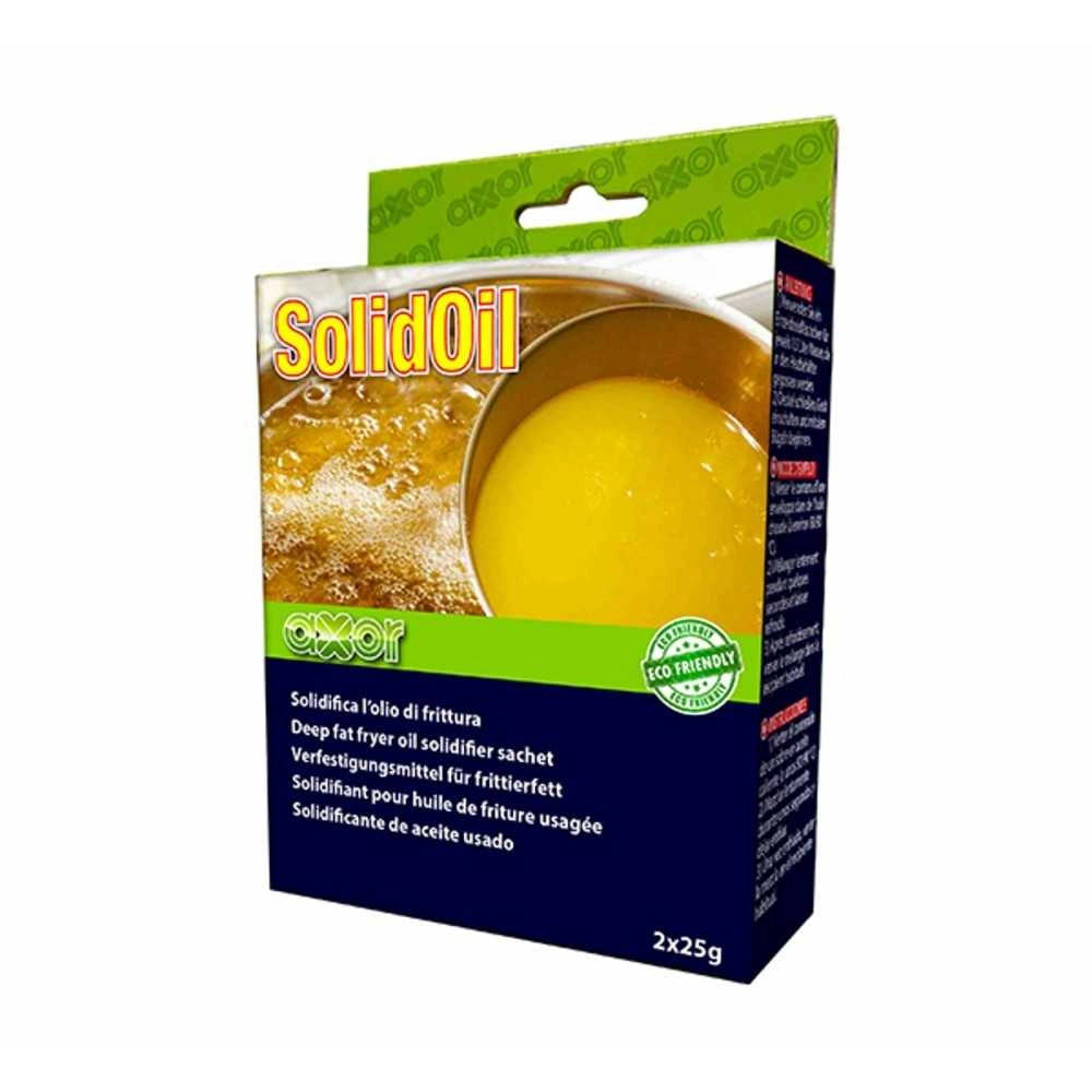 SOLIDIFICATORE DI OLIO FRITTURA 4 BUSTE DA 25Grammi SOLIDOIL AXOR - UNIVERSALE