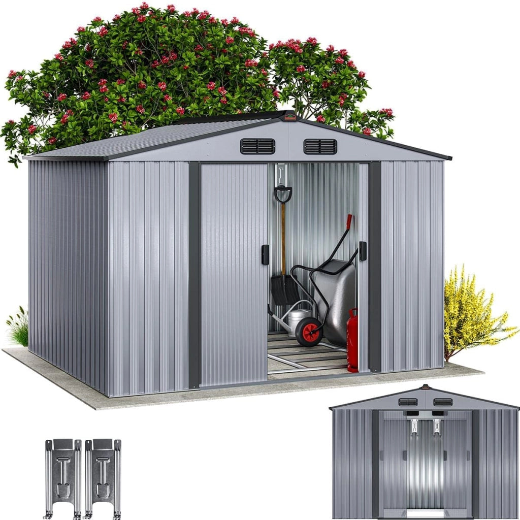 ® Casetta per Attrezzi da Giardino Capanno in Metallo da Esterno 5m² con Base 260x205x180cm Capannone XXL