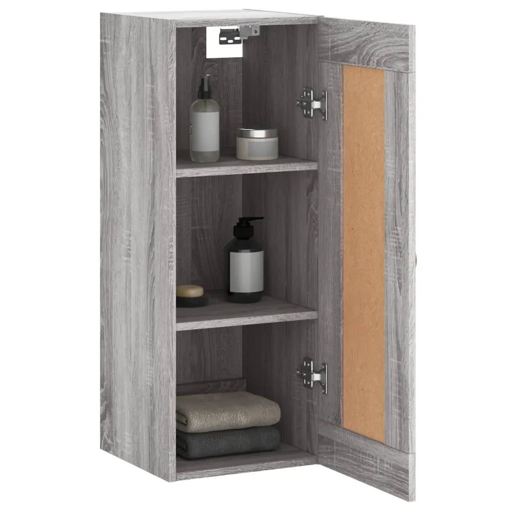 Mobile a Parete Grigio Sonoma 34,5x34x90 cm Legno Multistrato 830482