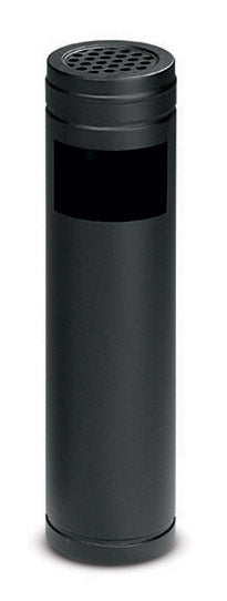 Pattumiera Gettacarte Ø14xh58 cm con Posacenere In Acciaio Verniciato Nero