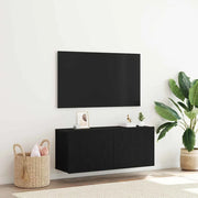 Set mobile TV Rovere Nero 100 x 30 x 41 cm Legno multistrato 863084