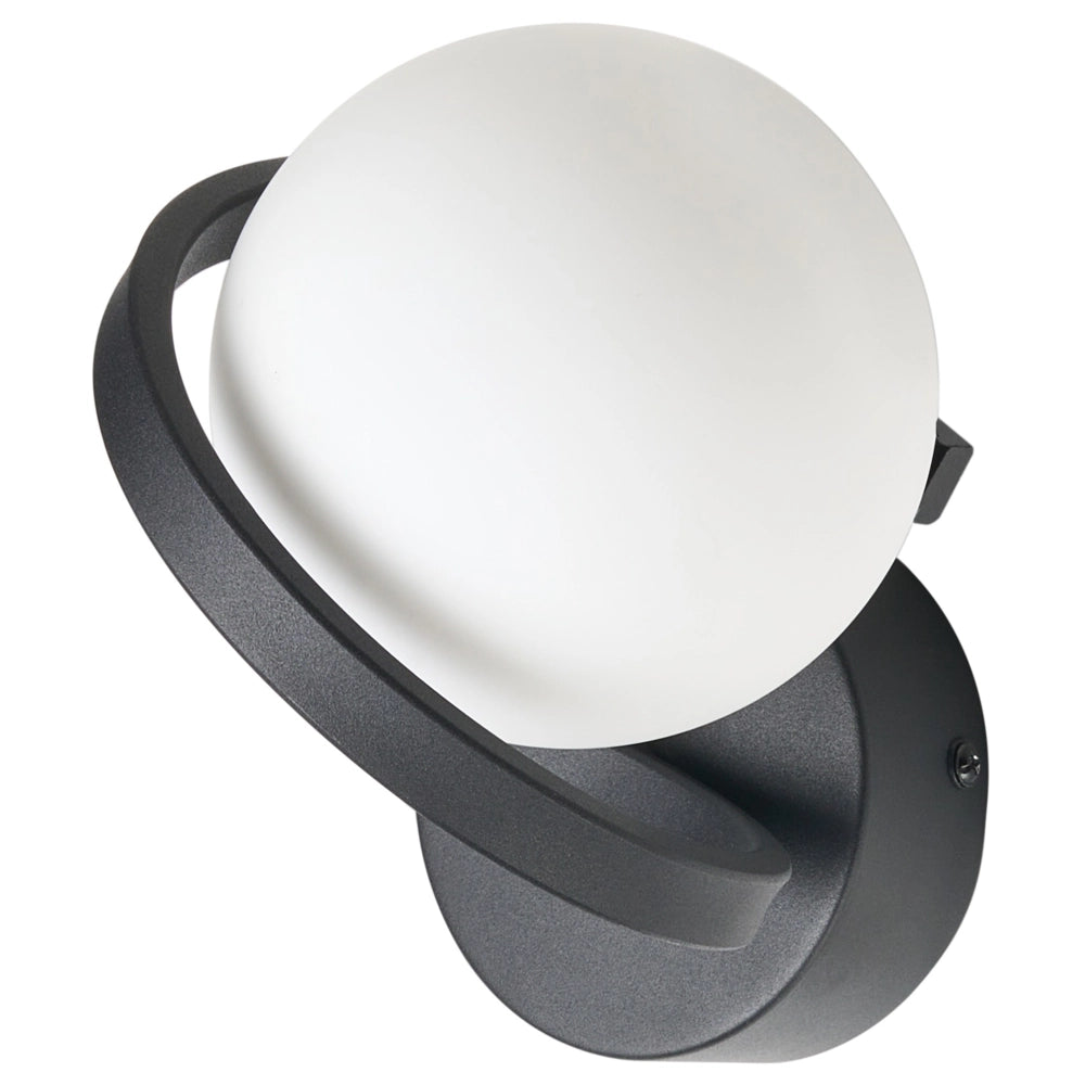Lampada da parete Base in metallo nero Paralume in vetro Forma elegante Moderna Minimalista