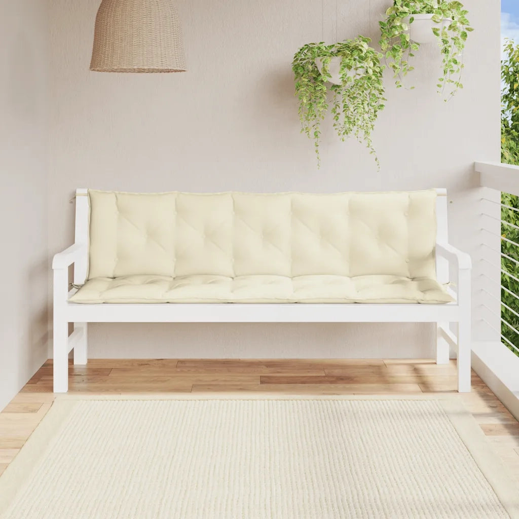 Cuscino per Panca Bianco Crema 180x(50+50)x7 cm Tessuto Oxford