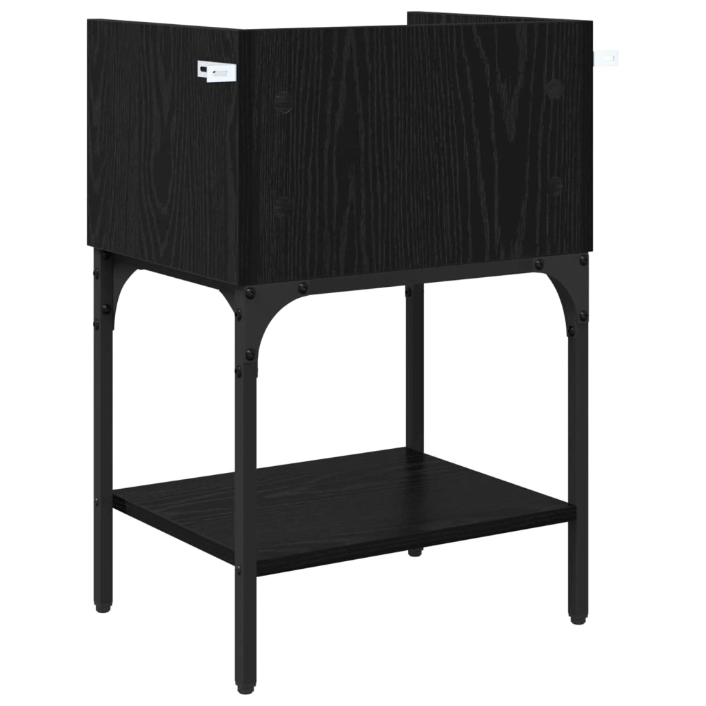 Comodino Rovere Nero 40 x 29 x 60 cm Legno multistrato 881830