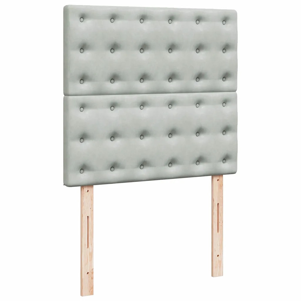 Giroletto a Molle con Materasso Grigio Chiaro 100x200cm Velluto 3293146