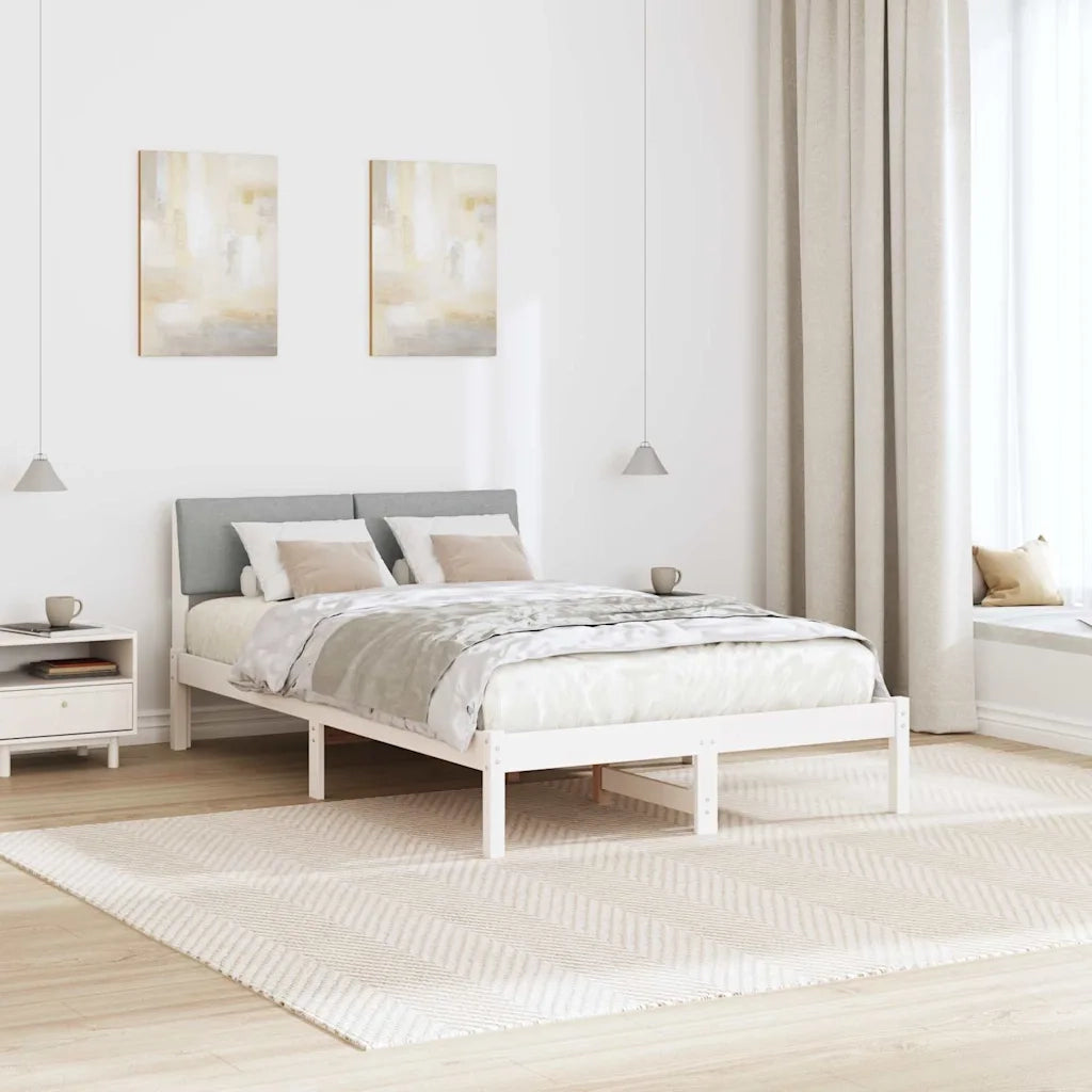 Struttura del Letto Bianco e grigio chiaro 120 x 190 cm