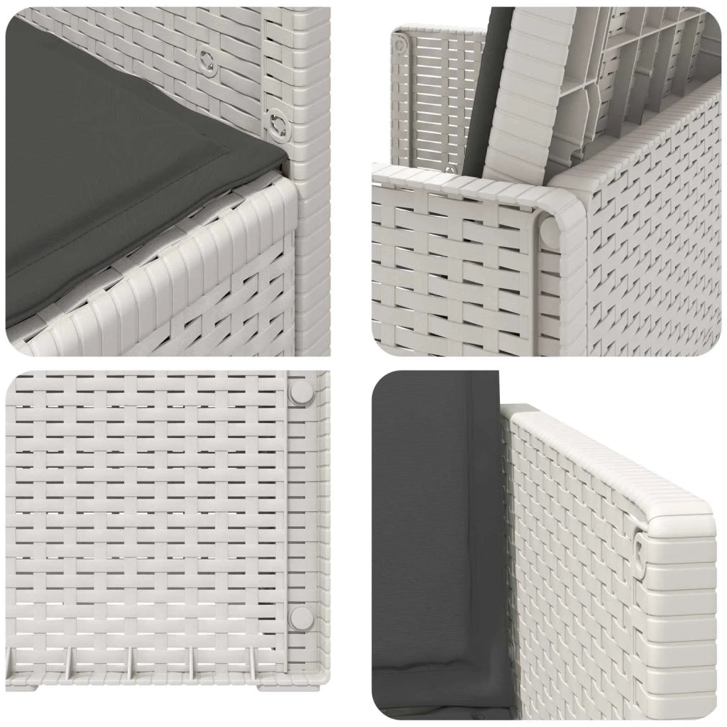 Sedie da pranzo da giardino 2 pcs Bianco e Antracite PP 8000003