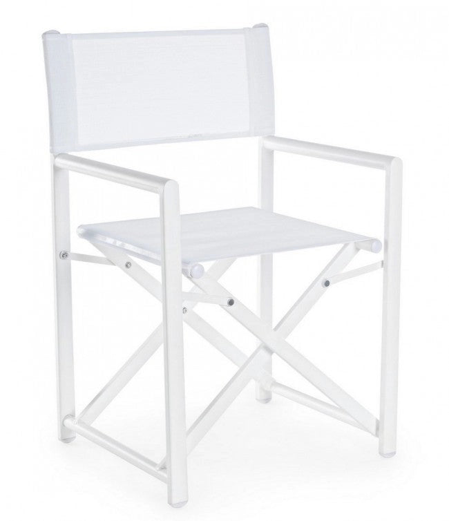 Set 2 Sedie Regista da Giardino 48x56x86h cm Taylor Bianco
