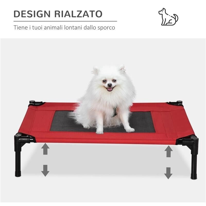 CUCCIA ESTIVA BRANDINA PER CANI FINO A 18KG DA ESTERNO E INTERNO LETTINO PER ANIMALI 76X61X18CM ROSSO