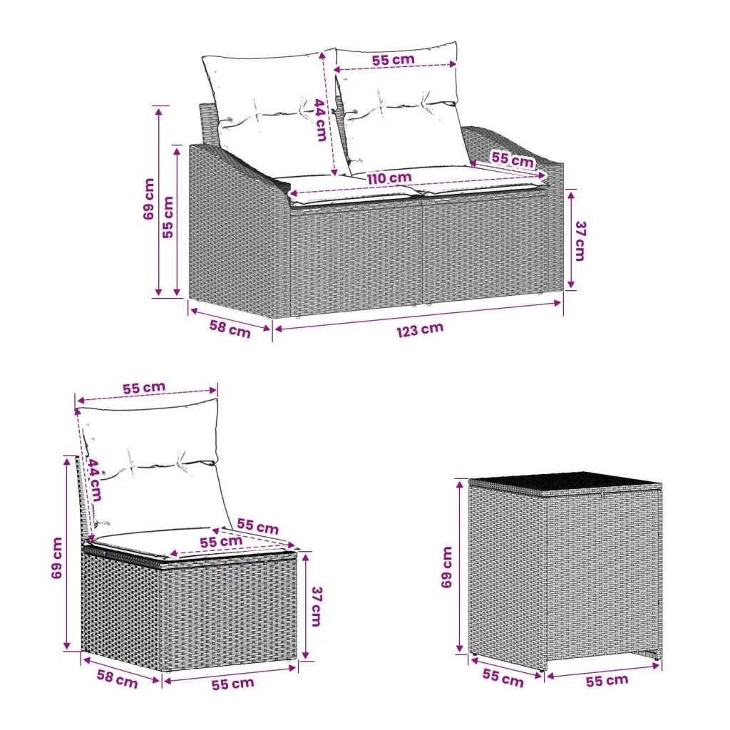 Set di divani 5 pz Grigio chiaro e grigio scuro 3447826