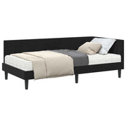 Letto singolo | Letto per adulti | Struttura Letto Angolare con Materasso 2 pcs Nero Velluto