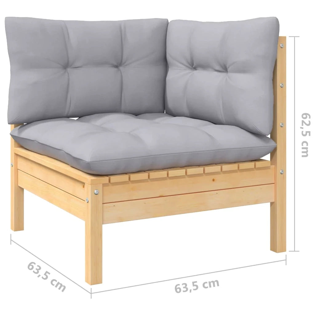 Set di mobili da giardino mobili da esterno 6 pezzi con cuscini legno di pino grigio 02_0016765